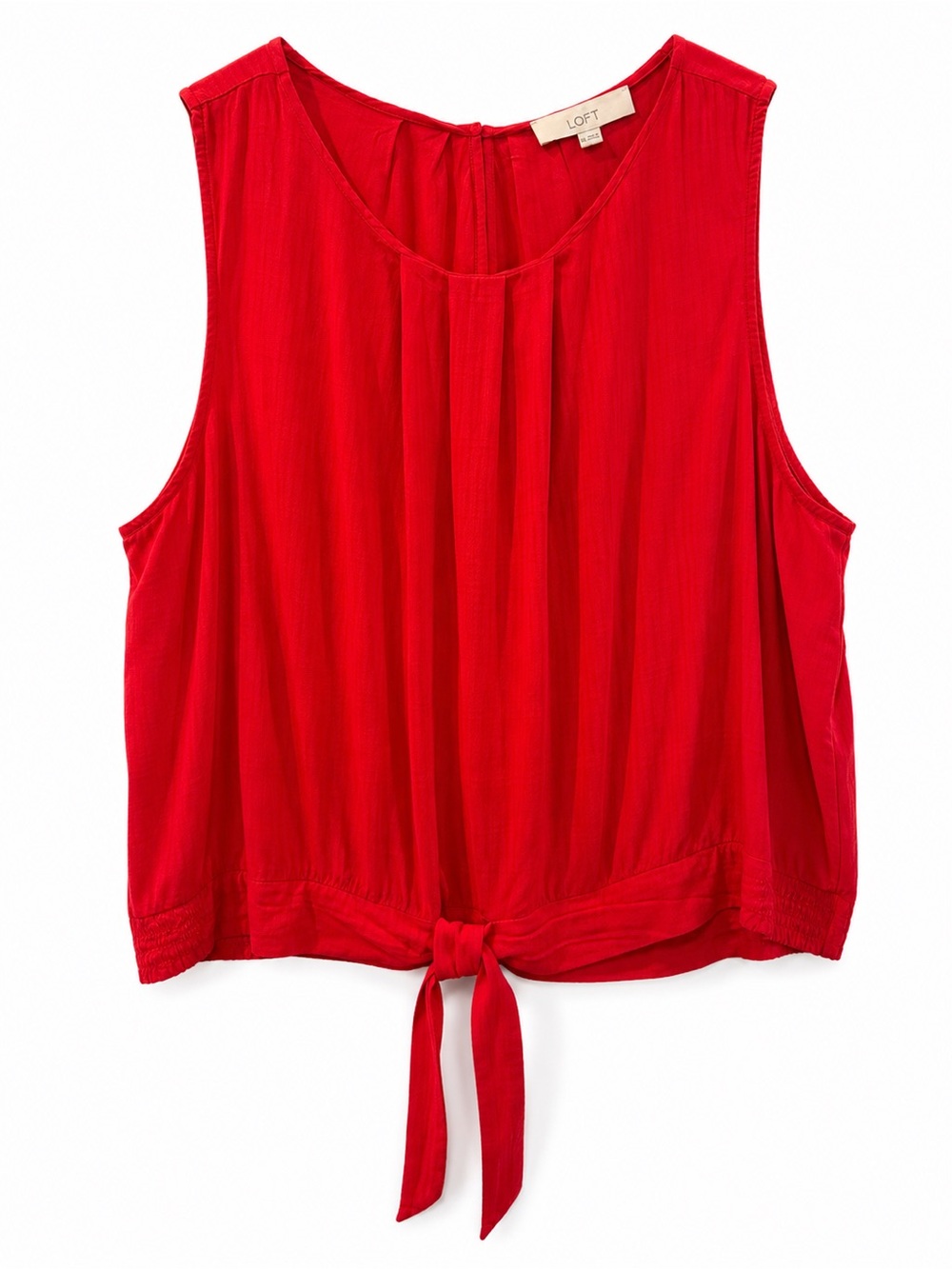 LOFT Red Tie-Front Sleeveless Women’s XXL Blouse 0010